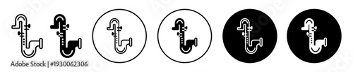 Saxophone icons in black filled and outlined set