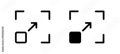 Scalability icon set. Scalability vector symbol in black filled and outlined style.