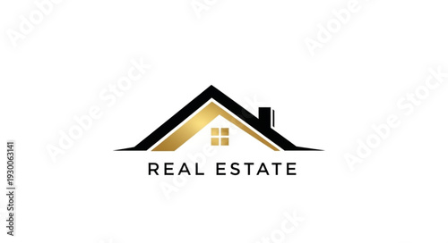 Elegant Real Estate Logo Design Depicting a Modern House Structure.