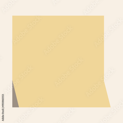 A blank yellow sticky note with a slight curl and shadow on a light background, ready for a message or reminder.