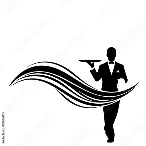 A butler serving drinks with elegance and poise