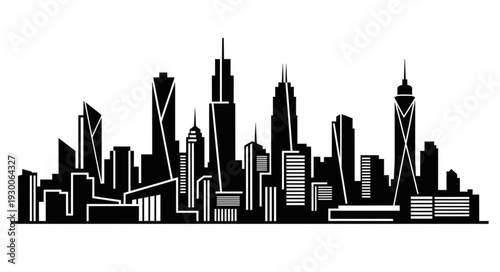 City Skyline Silhouette Vector Illustration.
