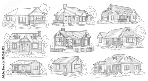 Hand Drawn Houses and Cottages.