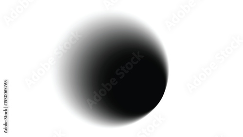 Abstract void hole gradient overlay with dark core and transparent white fade, creating depth illusion, soft shadow focus, and dramatic modern background composition.