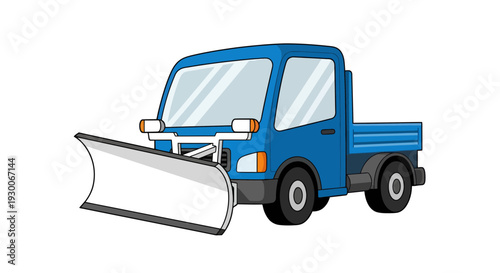Snow plow truck vector illustration, flat design, for winter road maintenance, isolated image