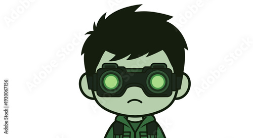 Spy Cartoon Character Vector Illustration, Flat Design for Security, Technology, and Gaming