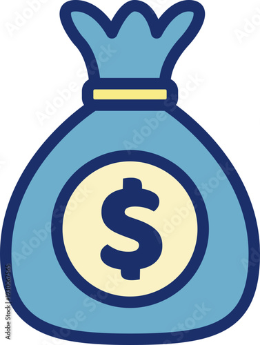 Money bag with dollar sign icon, finance symbol, illustration, asset representation, financial concept, Asset 24.svg reference