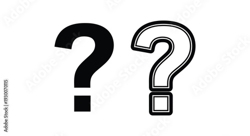 Two black question marks against a white background create a striking visual puzzle silhouette high quality professional detailed