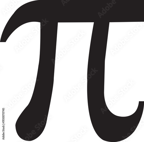 Pi Symbol Math Icon 3.14 Mathematics Sign Educational Illustration 