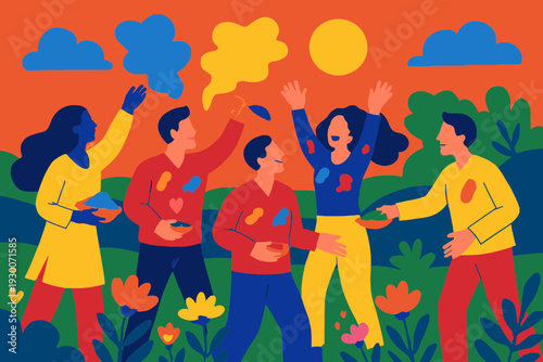 Vibrant Holi Festival Connection to Spring Equinox Colors