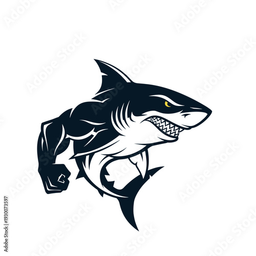 Minimalist shark fin emerging from the ocean surface