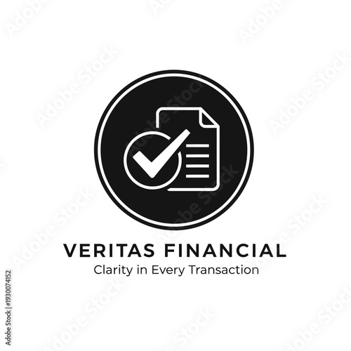 Veritas Financial Logo with Checkmark Document.