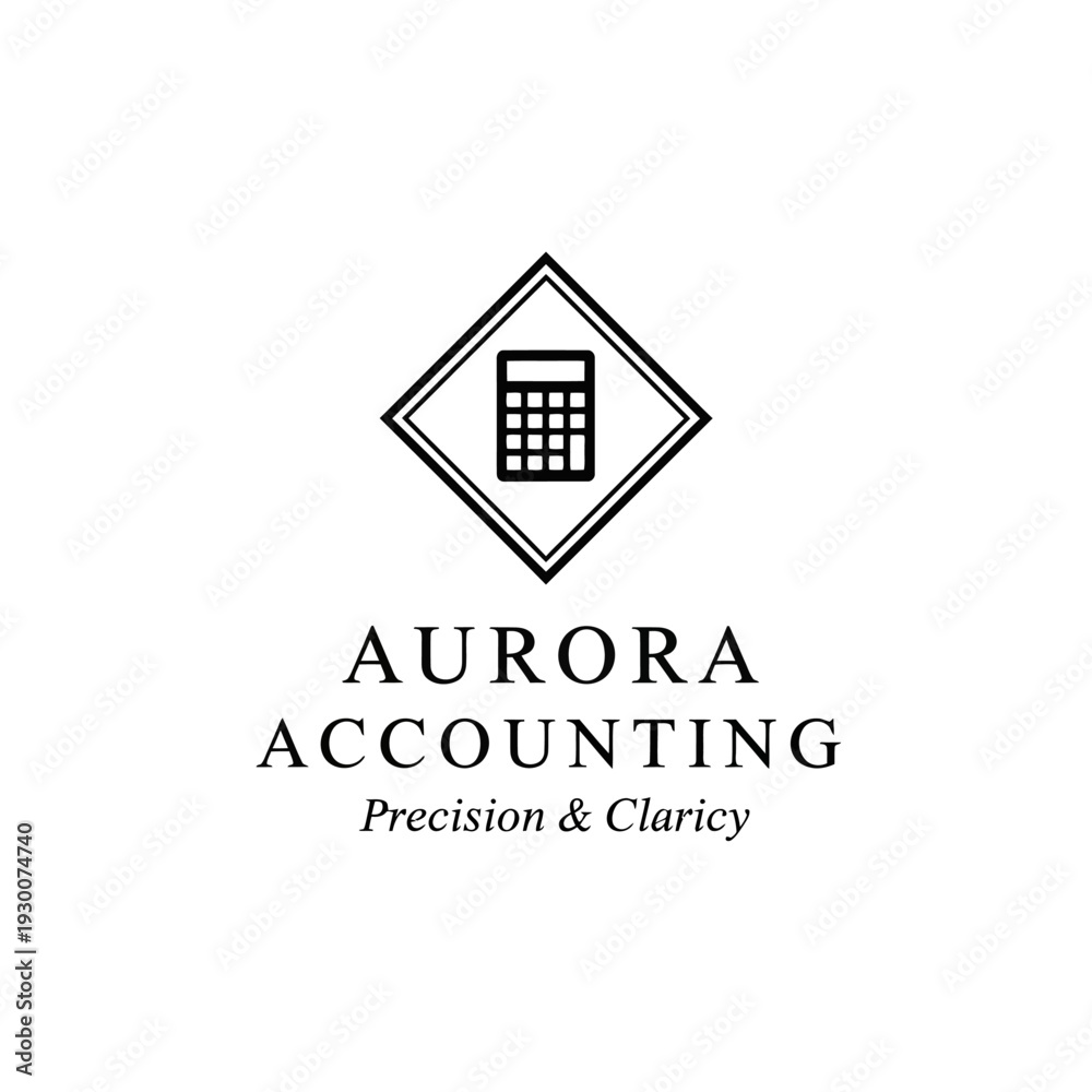 Fototapeta premium Aurora Accounting Logo with Calculator Symbol.