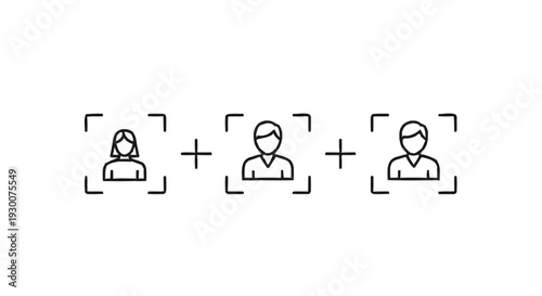 Facial Recognition Technology Identifying Multiple People.