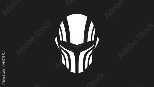 Futuristic Warrior Mask Graphic Design.
