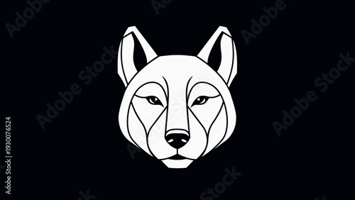 Geometric Wolf Head Illustration Minimalist Design.