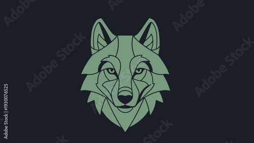 Geometric Wolf Head Illustration Minimalist Design.