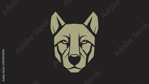 Geometric Wolf Head Logo Design Minimalist Style.