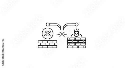 Firewall blocking unauthorized access to secure network resources.