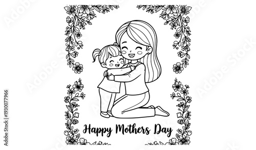 A heartwarming illustration of a mother and child celebrating Mothers Day