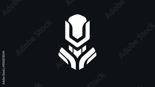 Futuristic Robot Head Emblem Design.