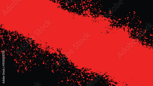 Abstract red paint splatter on black background