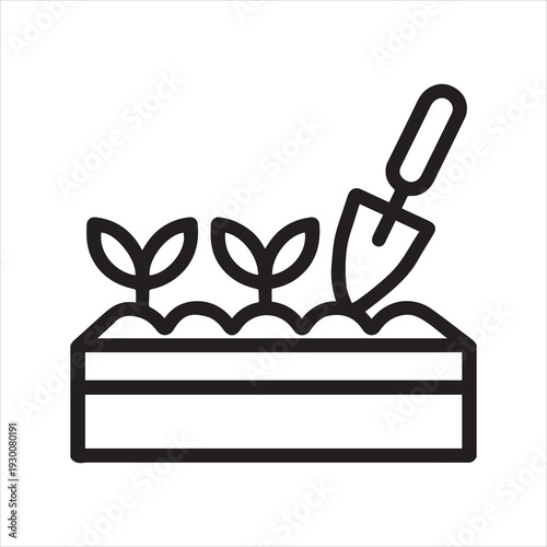 Minimalist garden bed vector icon