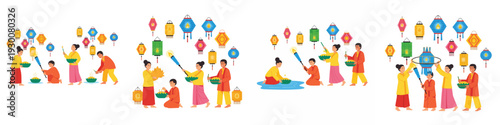 Lantern festival celebration with people and water