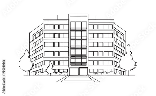 Vector illustration of a modern office building