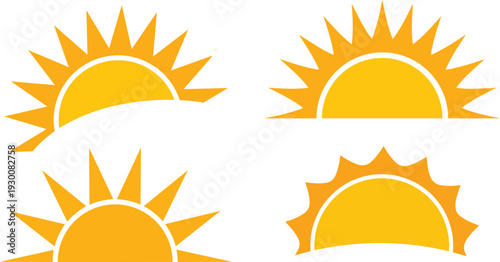 Radiant Solar Symphony: A collection of sun icons, each emanating warmth and joy, symbolizing the power of light and the promise of a bright new day.