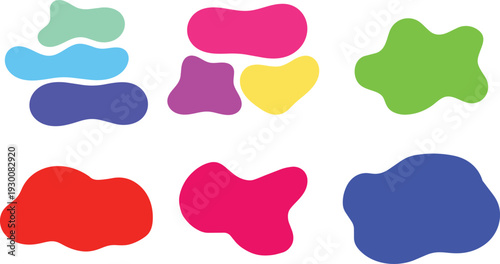 Abstract Color Blobs: A set of vibrant, playful color blobs, arranged artfully to inspire creativity, perfect for adding a touch of modern flair to your design projects.