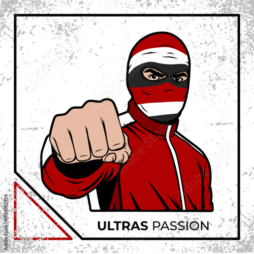 man ultras football fans passion hooligan vector design