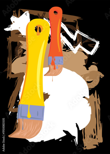 Brush graffiti with speech bubble. Abstract modern Messaging sign street art decoration, performed in urban painting style.