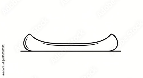 Wallpaper Mural Simple black outline illustration of a canoe icon Torontodigital.ca