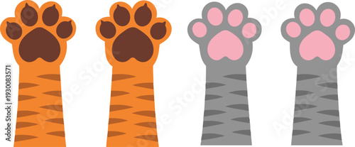 Feline Paw Prints: A playful display of adorable feline paw prints, showcasing a range of colors and patterns, perfectly captures the whimsical charm and subtle elegance of these beloved animals.