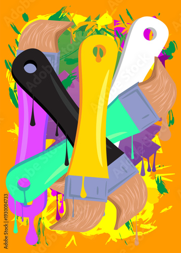 Brush graffiti with speech bubble. Abstract modern Messaging sign street art decoration, performed in urban painting style.