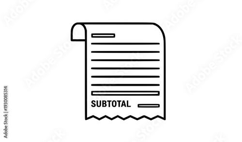 Receipt Outline Icon Linear Billing Document Symbol Editable Stroke Vector