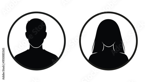 A man and woman in silhouette isolated on white background, Vector