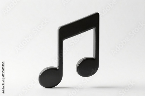 
A glossy 3D musical note icon and audio vector symbol designed as a web element for a media play button representing a song melody or tune
