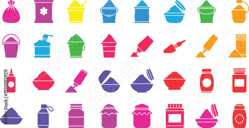 Vibrant colorful paint splatters on white background