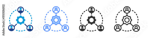 Stakeholder Management icon set multiple style collection