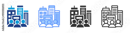 Enterprise Culture icon set multiple style collection