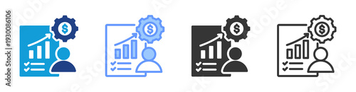 Project Management icon set multiple style collection