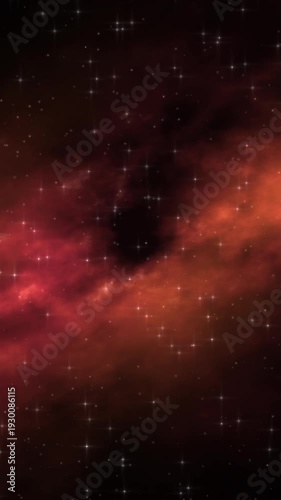 Nebula swirls with stars and cosmic dust in motion