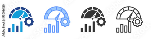 Performance Measurement icon set multiple style collection