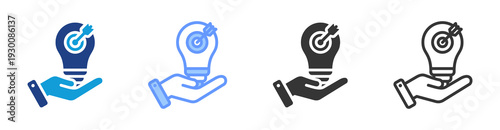 Market Strategy icon set multiple style collection