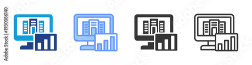 Enterprise Analytics icon set multiple style collection