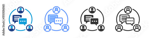 Enterprise Communication icon set multiple style collection