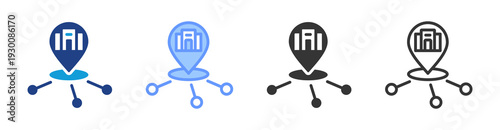 Enterprise Mobility  icon set multiple style collection