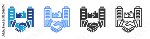 Enterprise Collaboration  icon set multiple style collection